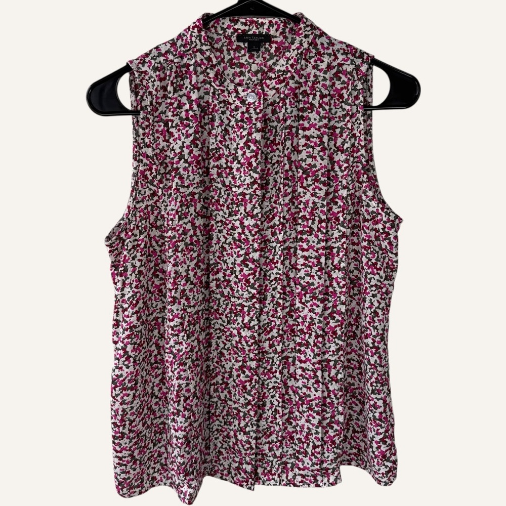 Ann Taylor - Floral Romantic Sleeveless Feminine Button Up Flowy  Size S - Picture 3 of 9